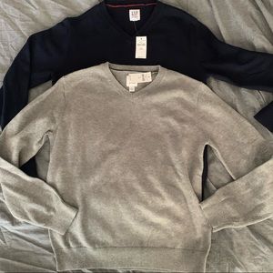 NWT 2 gap youth xl uniform sweaters navy and gray